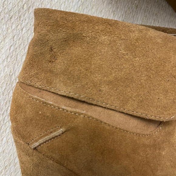 Nine West Suede Booties Size 9.5 Brown Wedge Heels Boho Preppy Fall Festival NWT - Picture 7 of 11